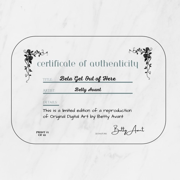 Red Beta Fish Handcrafted Digital Art Print 8 1/2”x 11” Does Not Include Frame - Picture 4 of 4